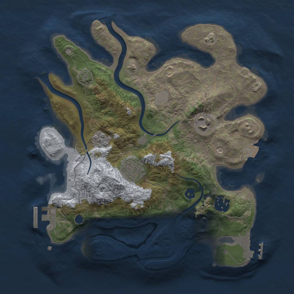 Rust Map: Procedural Map, Size: 2800, Seed: 29704, 9 Monuments