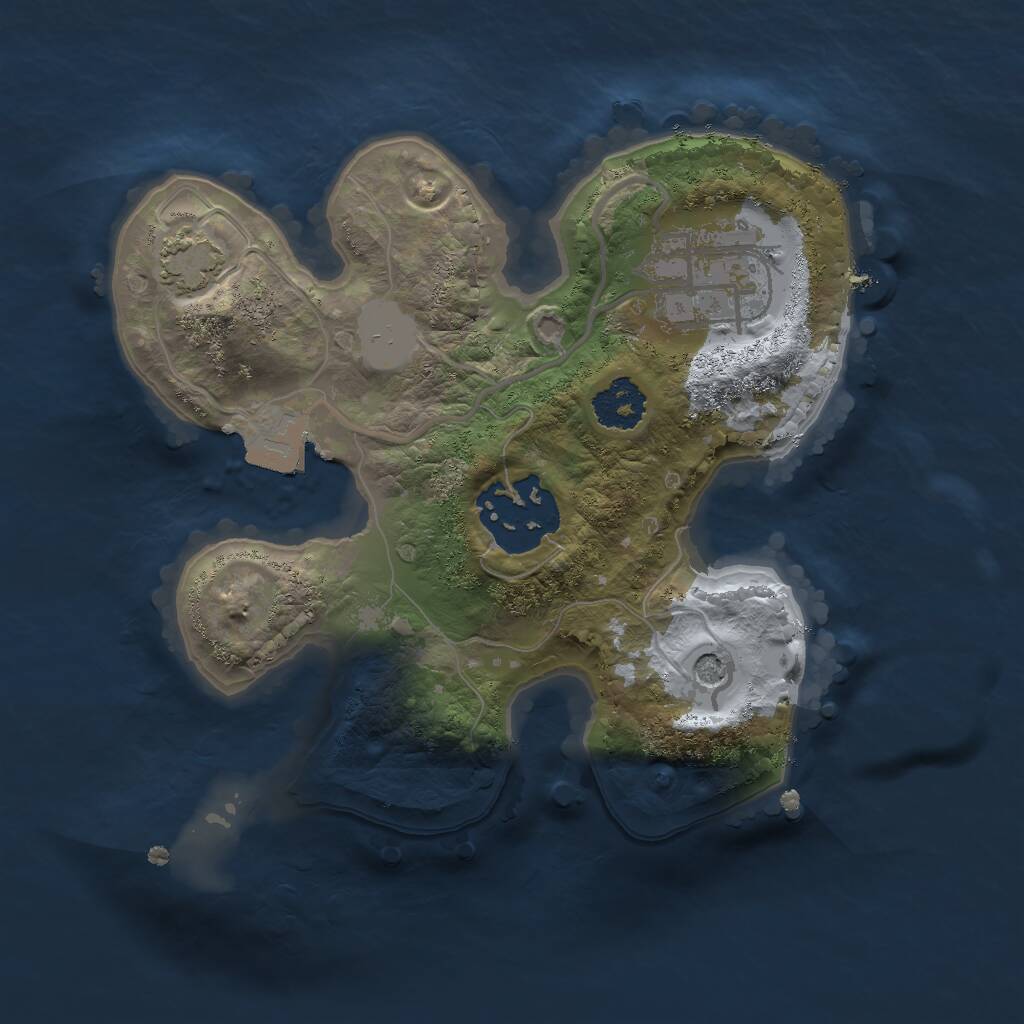Rust Map: Procedural Map, Size: 2000, Seed: 126889642, 5 Monuments