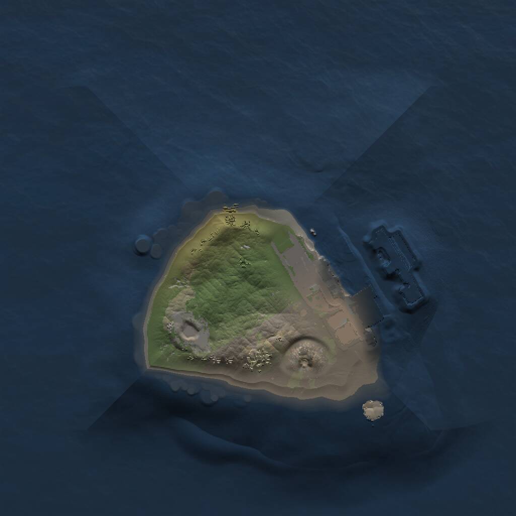 Rust Map: Procedural Map, Size: 1000, Seed: 7777, 2 Monuments