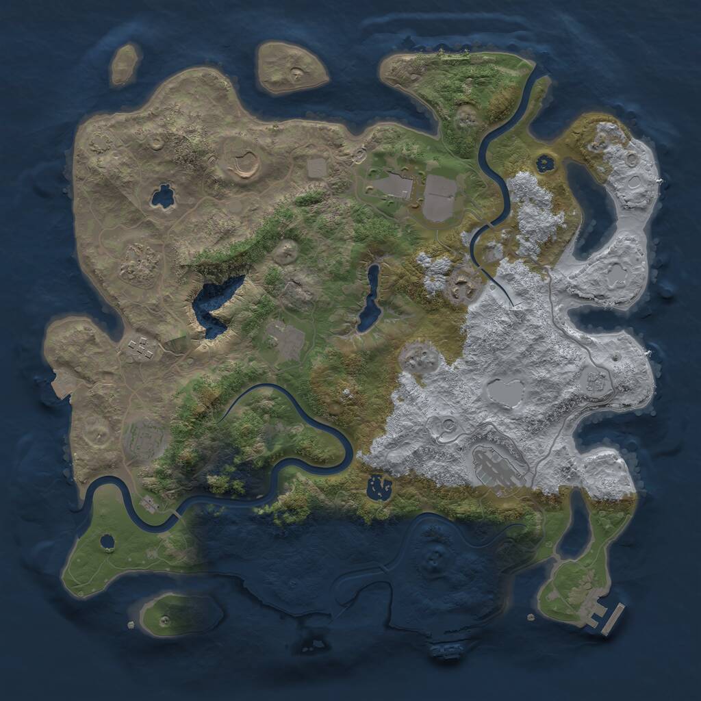 Rust Map: Procedural Map, Size: 4000, Seed: 19042565, 15 Monuments