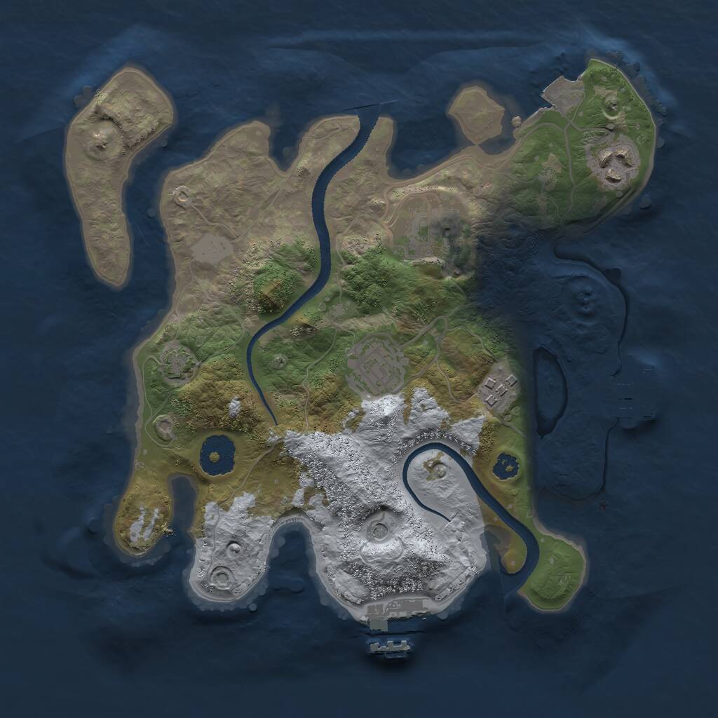 Rust Map: Procedural Map, Size: 2800, Seed: 423412301, 9 Monuments