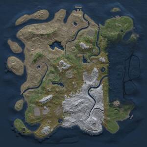 Thumbnail Rust Map: Procedural Map, Size: 4500, Seed: 939468927, 15 Monuments