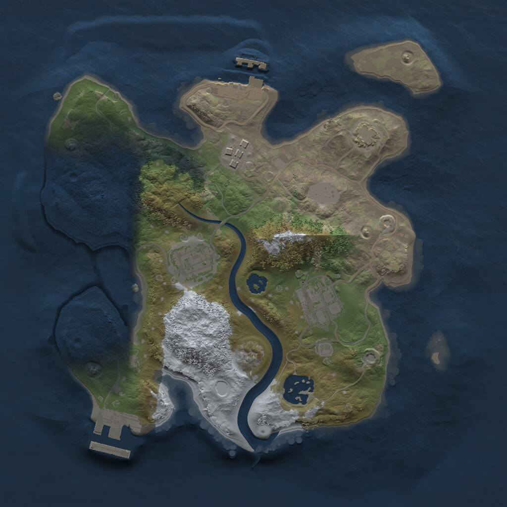 Rust Map: Procedural Map, Size: 2500, Seed: 29931, 8 Monuments