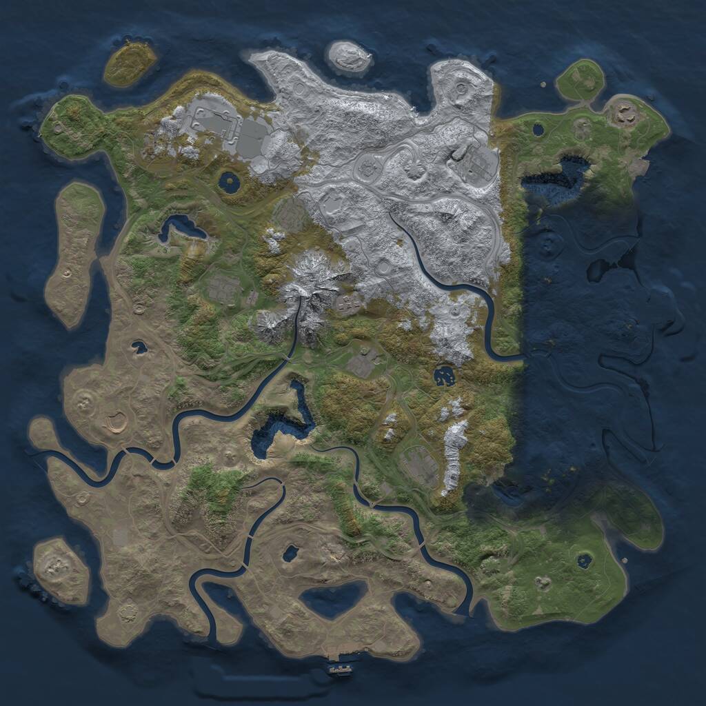 Rust Map: Procedural Map, Size: 5000, Seed: 2345789, 17 Monuments