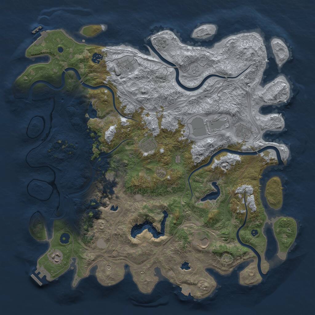 Rust Map: Procedural Map, Size: 4500, Seed: 1903300800, 15 Monuments