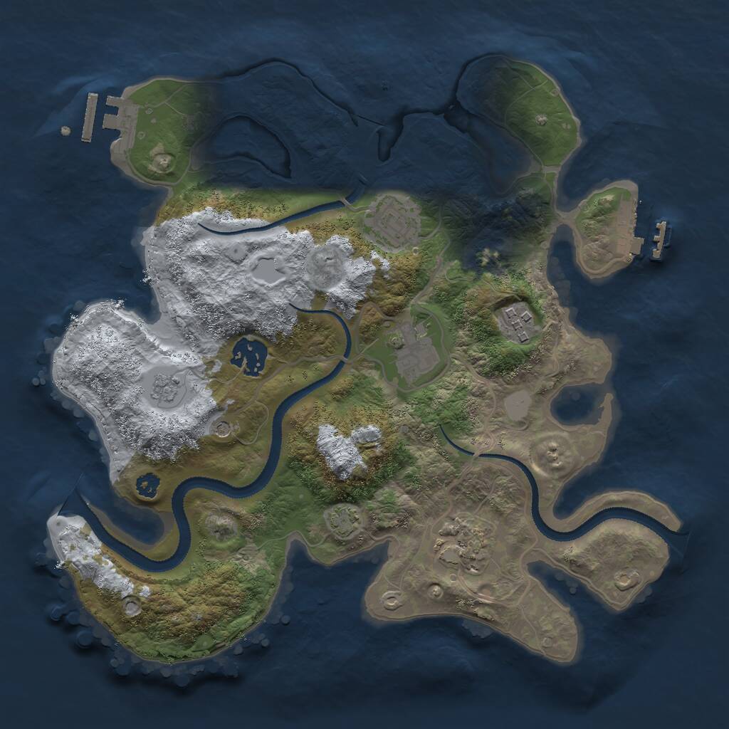 Rust Map: Procedural Map, Size: 3000, Seed: 74846902, 11 Monuments