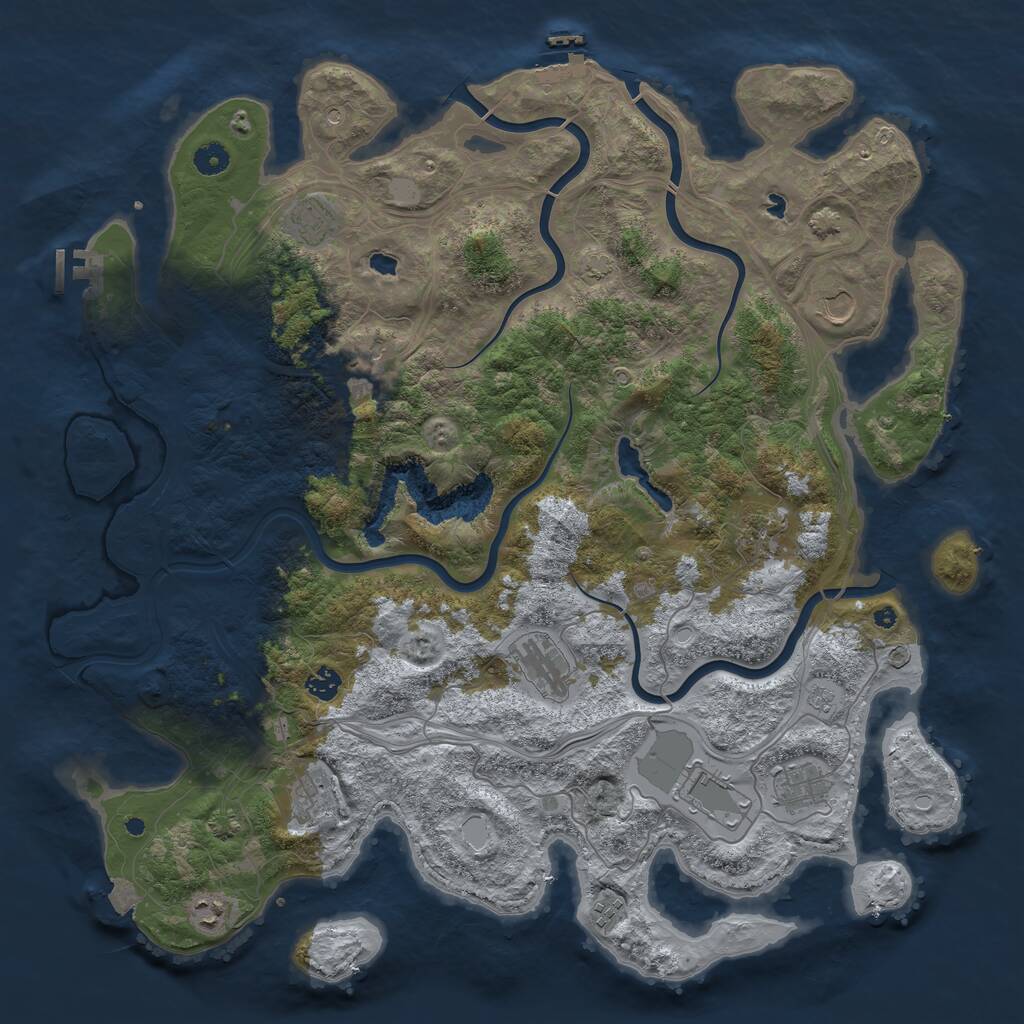 Rust Map: Procedural Map, Size: 4600, Seed: 300754315, 17 Monuments