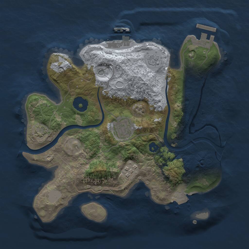 Rust Map: Procedural Map, Size: 2500, Seed: 795271889, 8 Monuments