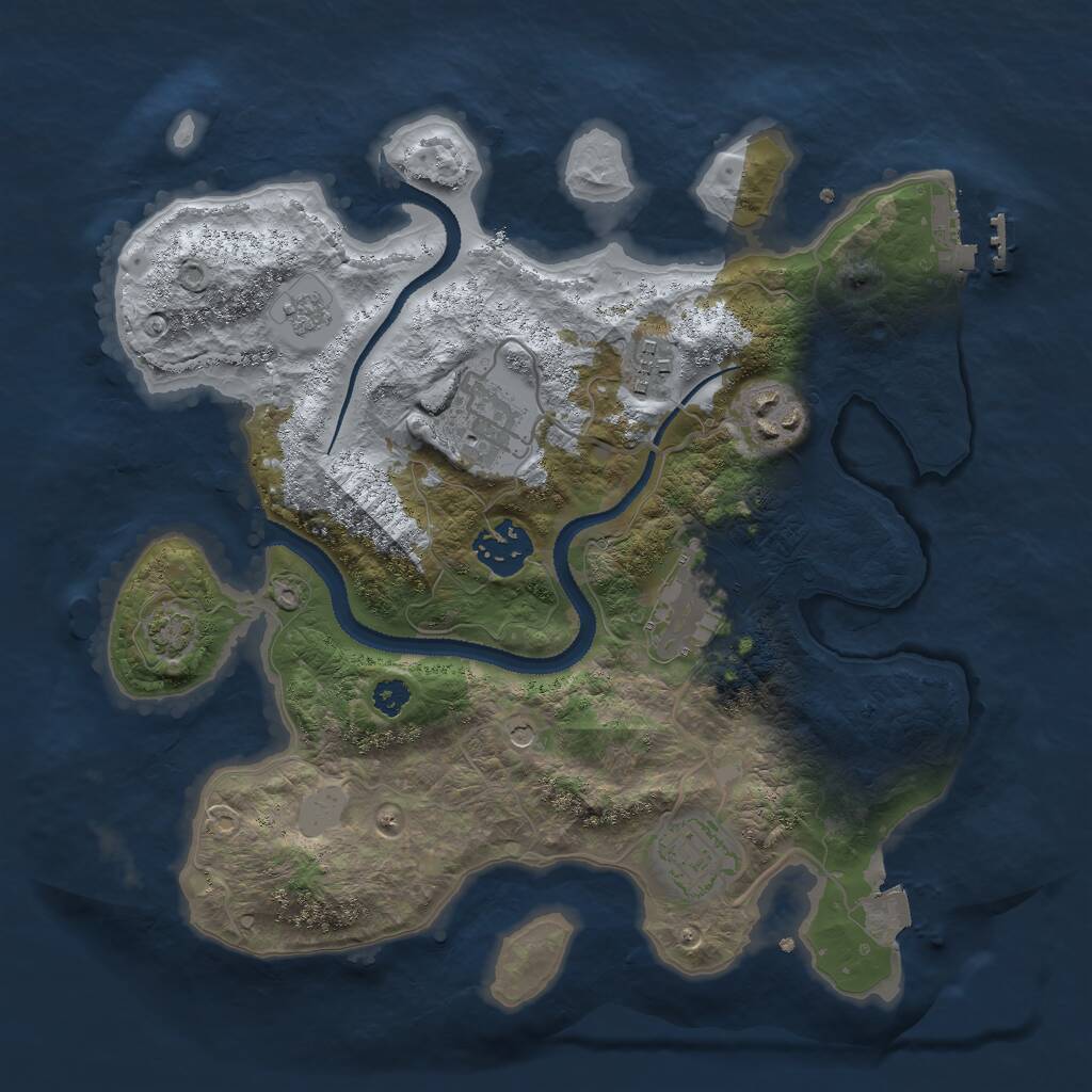 Rust Map: Procedural Map, Size: 3000, Seed: 1872321, 11 Monuments