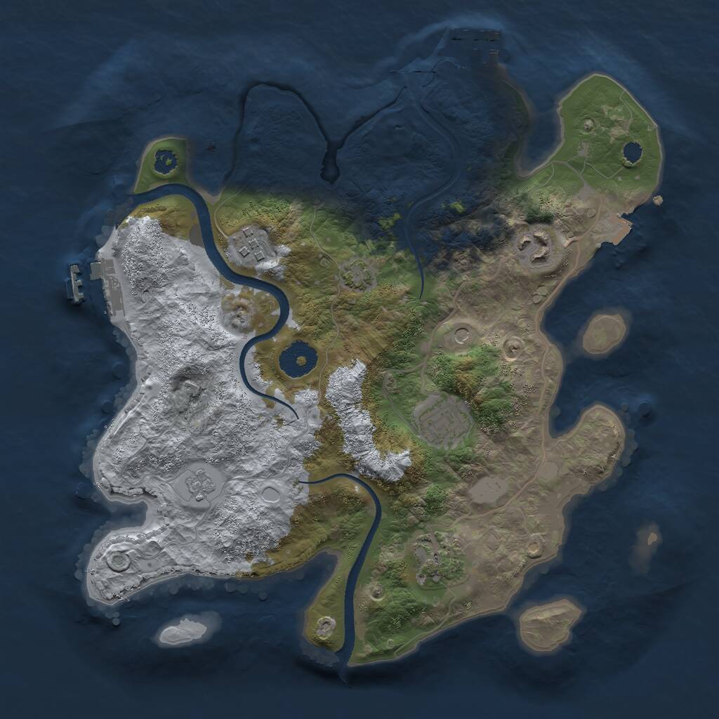 Rust Map: Procedural Map, Size: 3000, Seed: 959456723, 10 Monuments