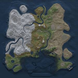 Thumbnail Rust Map: Procedural Map, Size: 3750, Seed: 196816065, 15 Monuments