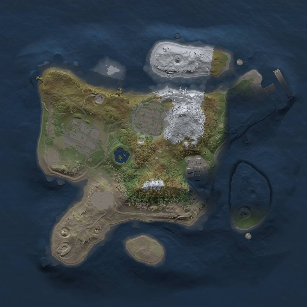 Rust Map: Procedural Map, Size: 2000, Seed: 795271889, 5 Monuments