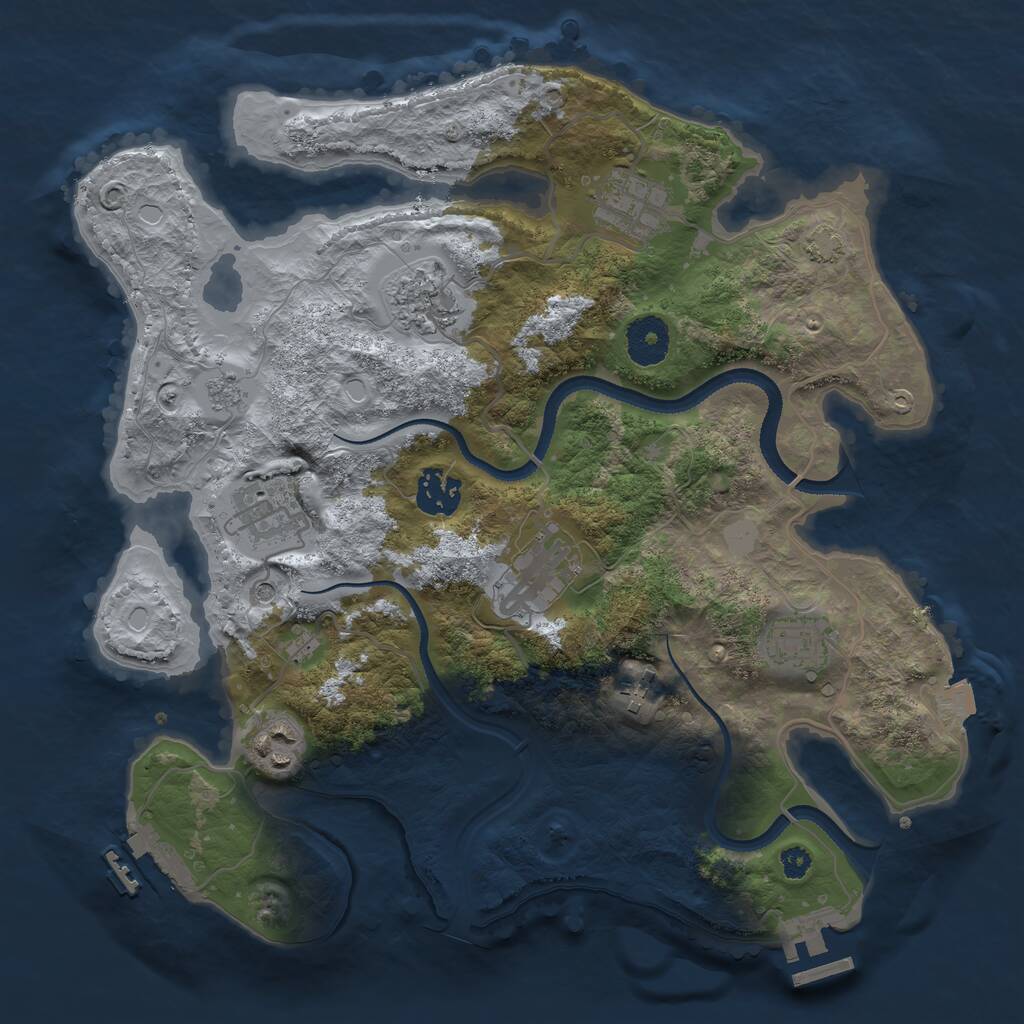 Rust Map: Procedural Map, Size: 3300, Seed: 98500, 14 Monuments