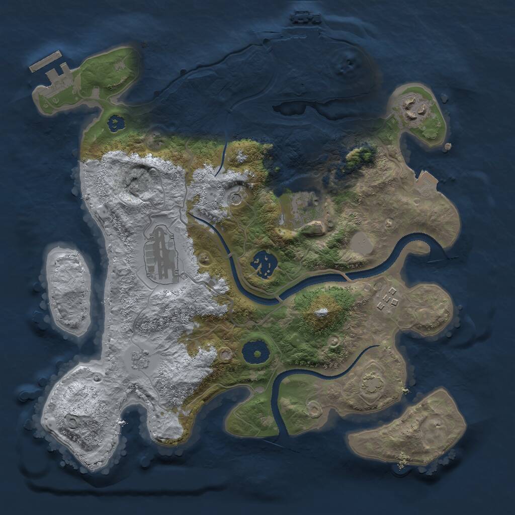Rust Map: Procedural Map, Size: 3000, Seed: 61117, 11 Monuments