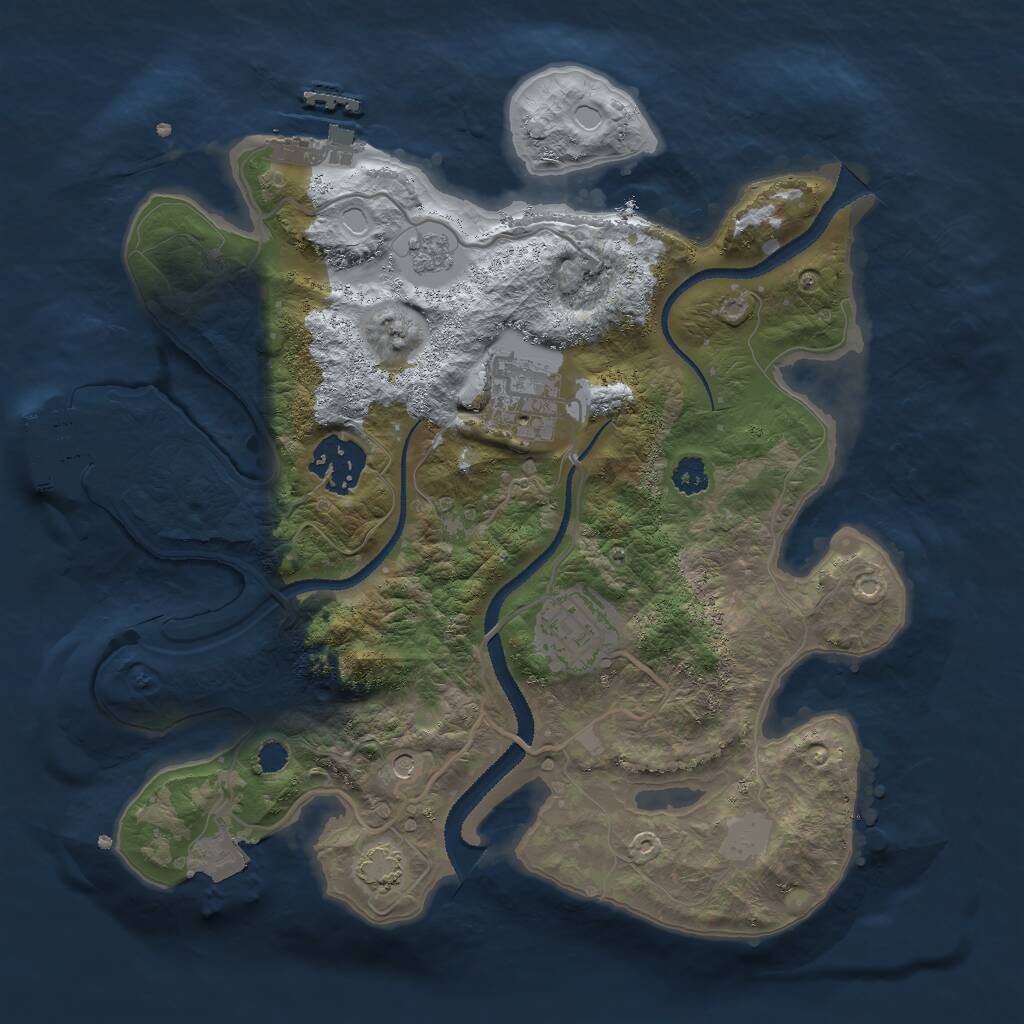 Rust Map: Procedural Map, Size: 2800, Seed: 1462981866, 9 Monuments