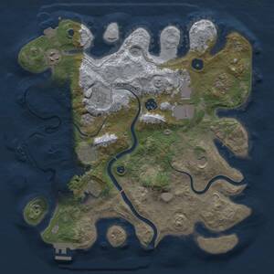 Thumbnail Rust Map: Procedural Map, Size: 3500, Seed: 1438896699, 15 Monuments