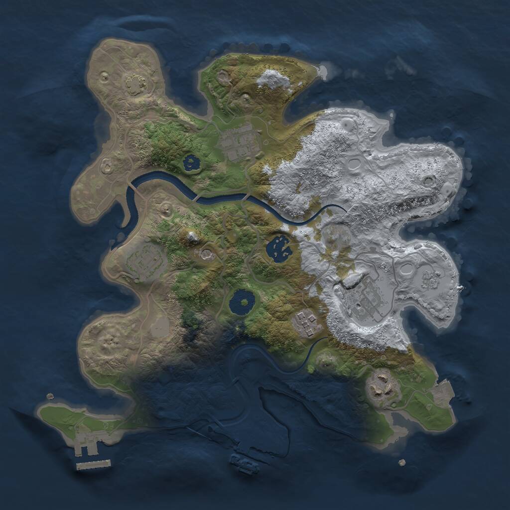 Rust Map: Procedural Map, Size: 3000, Seed: 432622920, 12 Monuments