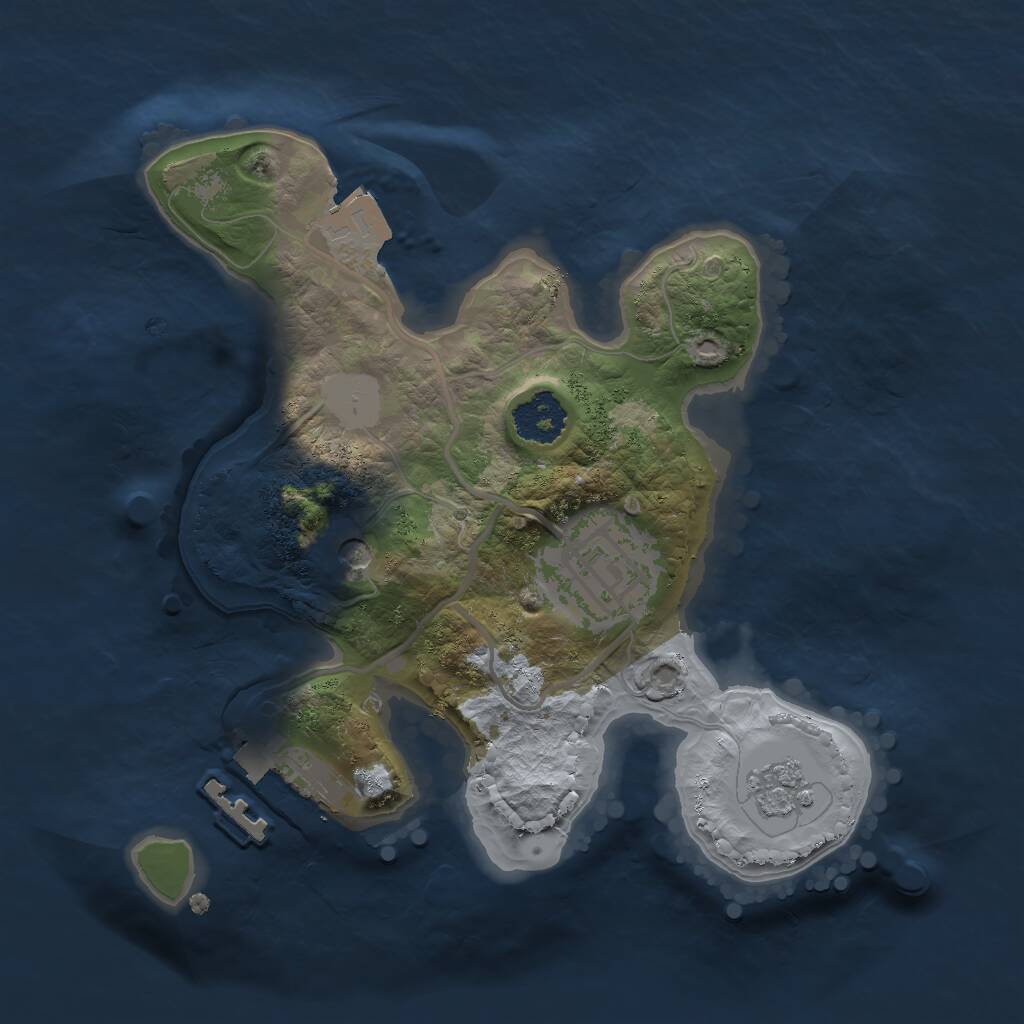 Rust Map: Procedural Map, Size: 2000, Seed: 287465, 5 Monuments