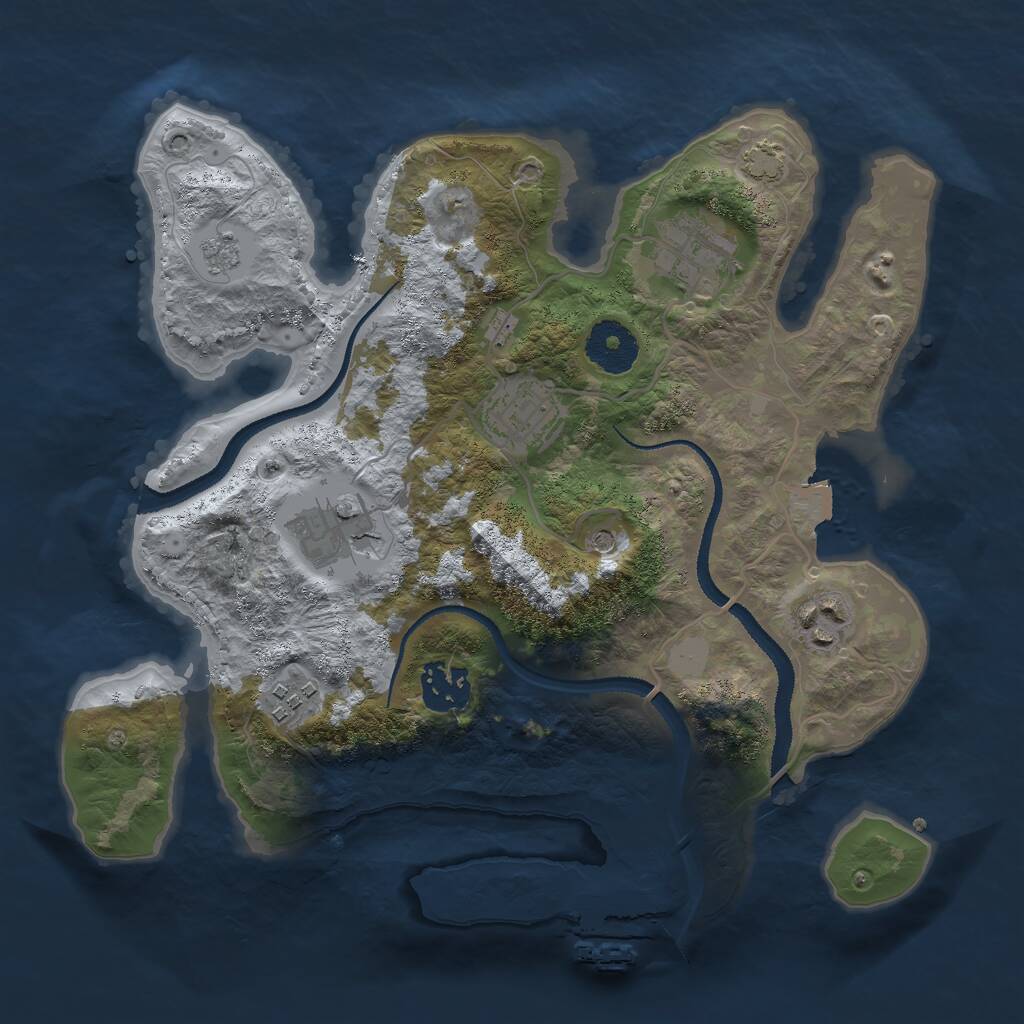 Rust Map: Procedural Map, Size: 3000, Seed: 283059644, 11 Monuments