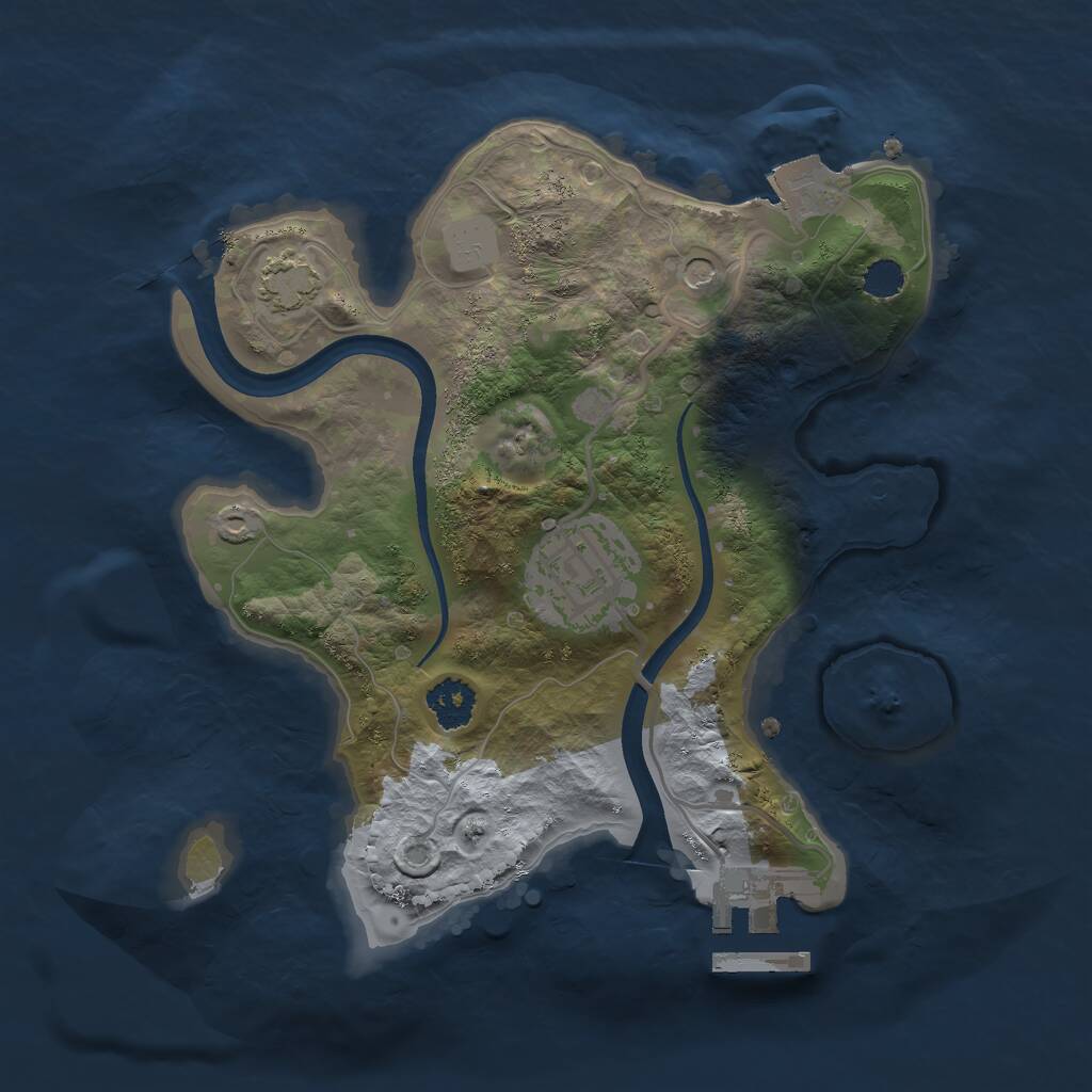 Rust Map: Procedural Map, Size: 2250, Seed: 210201745, 5 Monuments