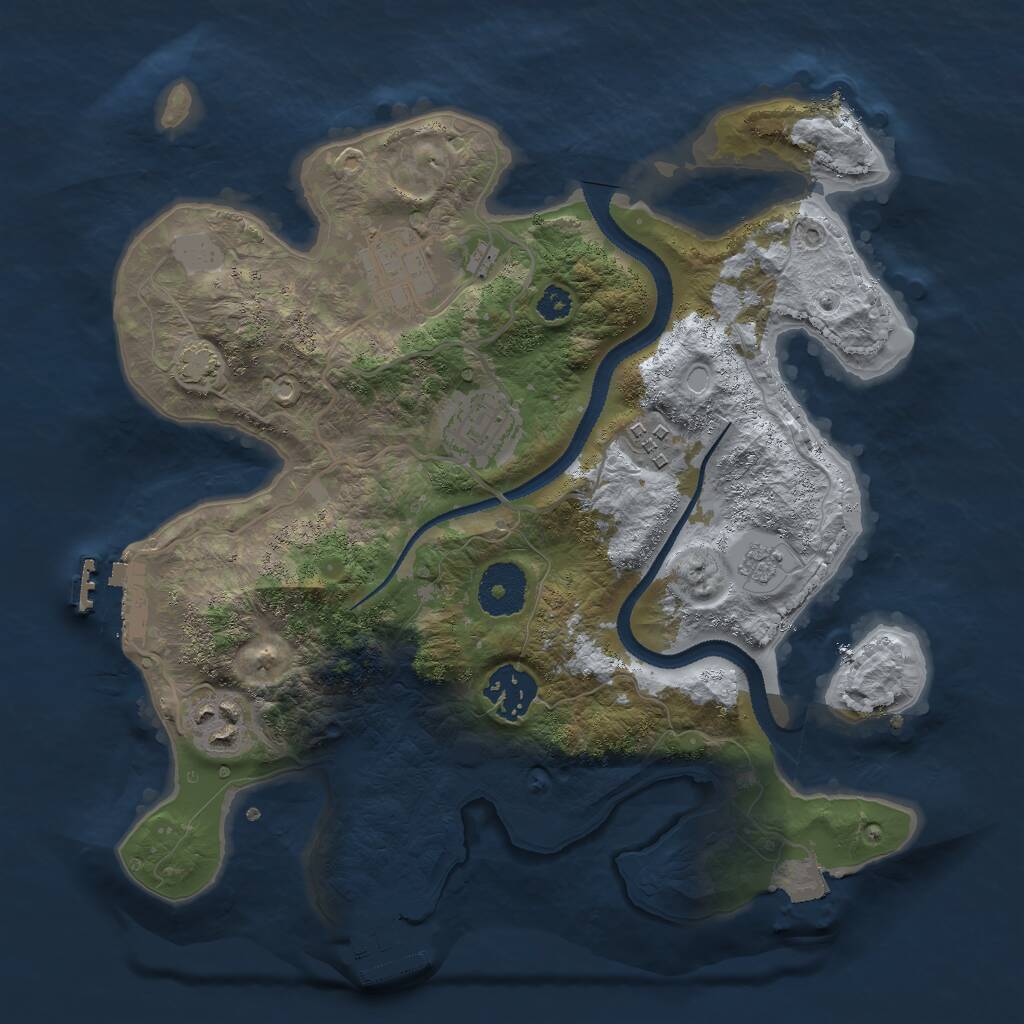 Rust Map: Procedural Map, Size: 3000, Seed: 762229153, 10 Monuments