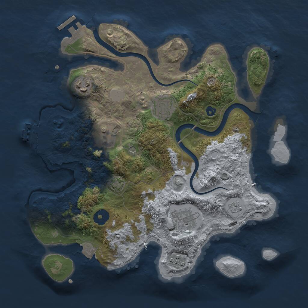 Rust Map: Procedural Map, Size: 3000, Seed: 457369122, 11 Monuments