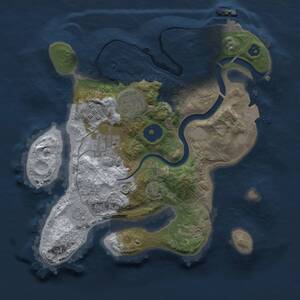 Thumbnail Rust Map: Procedural Map, Size: 2500, Seed: 253385359, 8 Monuments