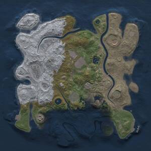 Thumbnail Rust Map: Procedural Map, Size: 3500, Seed: 1455856372, 14 Monuments