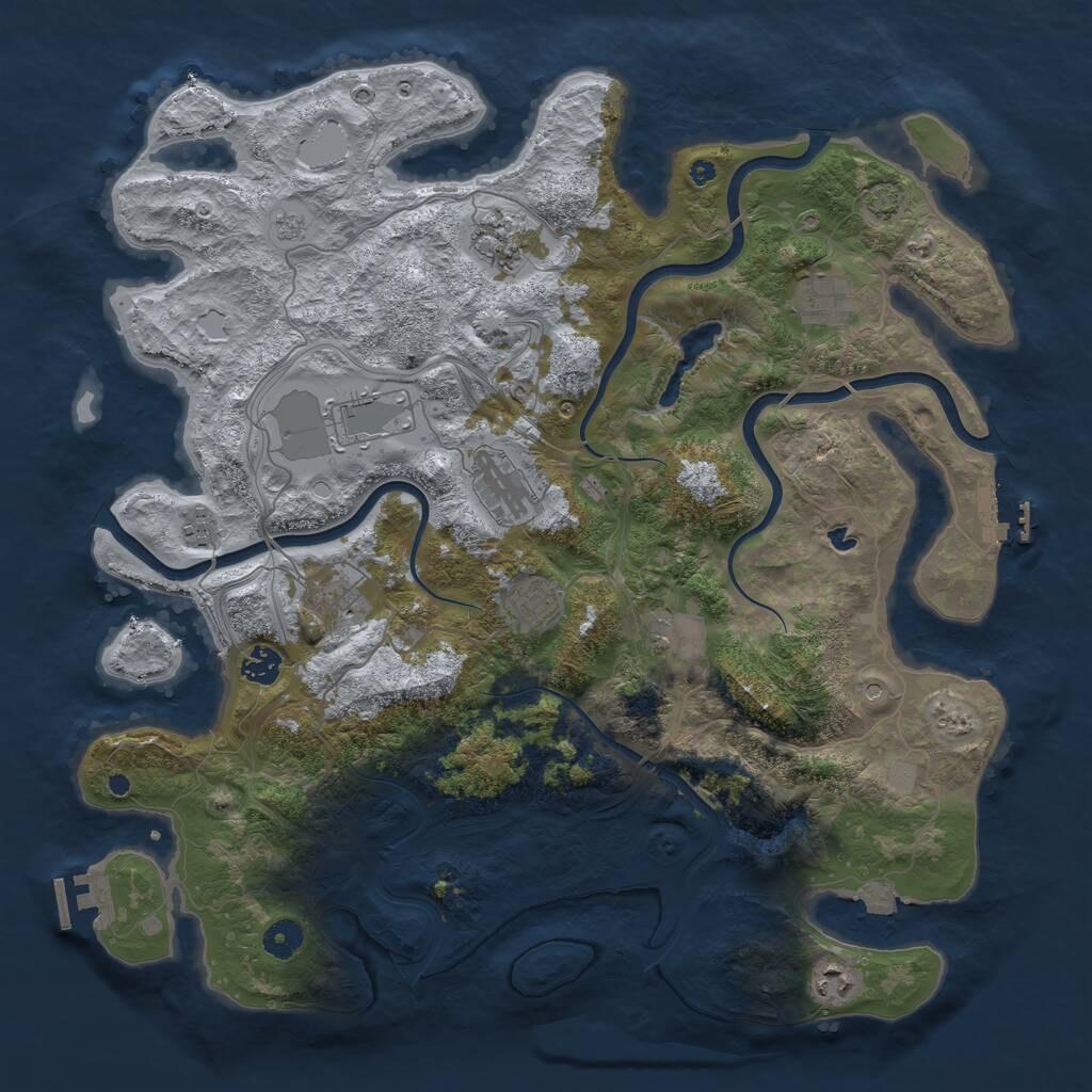 Rust Map: Procedural Map, Size: 4250, Seed: 1442630380, 16 Monuments