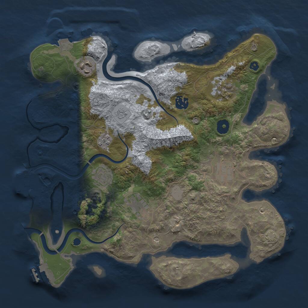 Rust Map: Procedural Map, Size: 3360, Seed: 1639003695, 13 Monuments