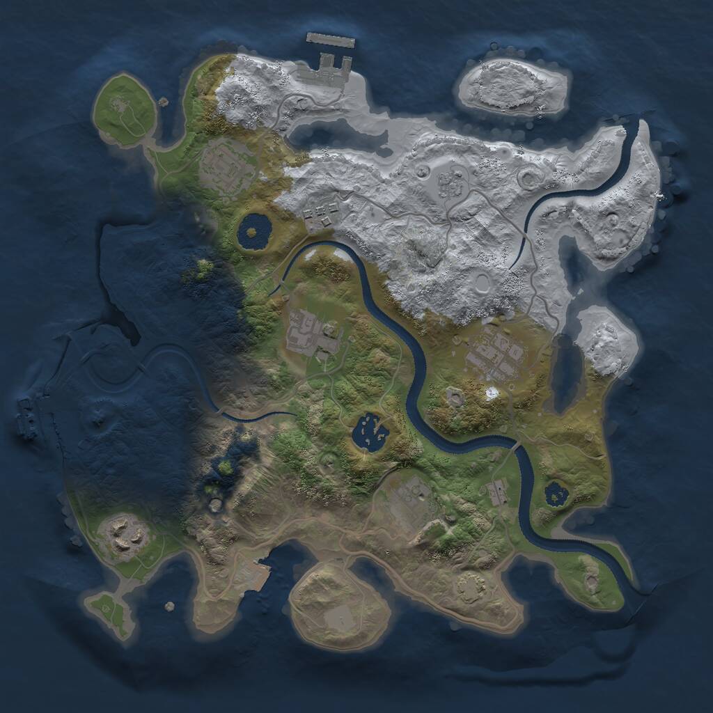 Rust Map: Procedural Map, Size: 3000, Seed: 1433002204, 13 Monuments