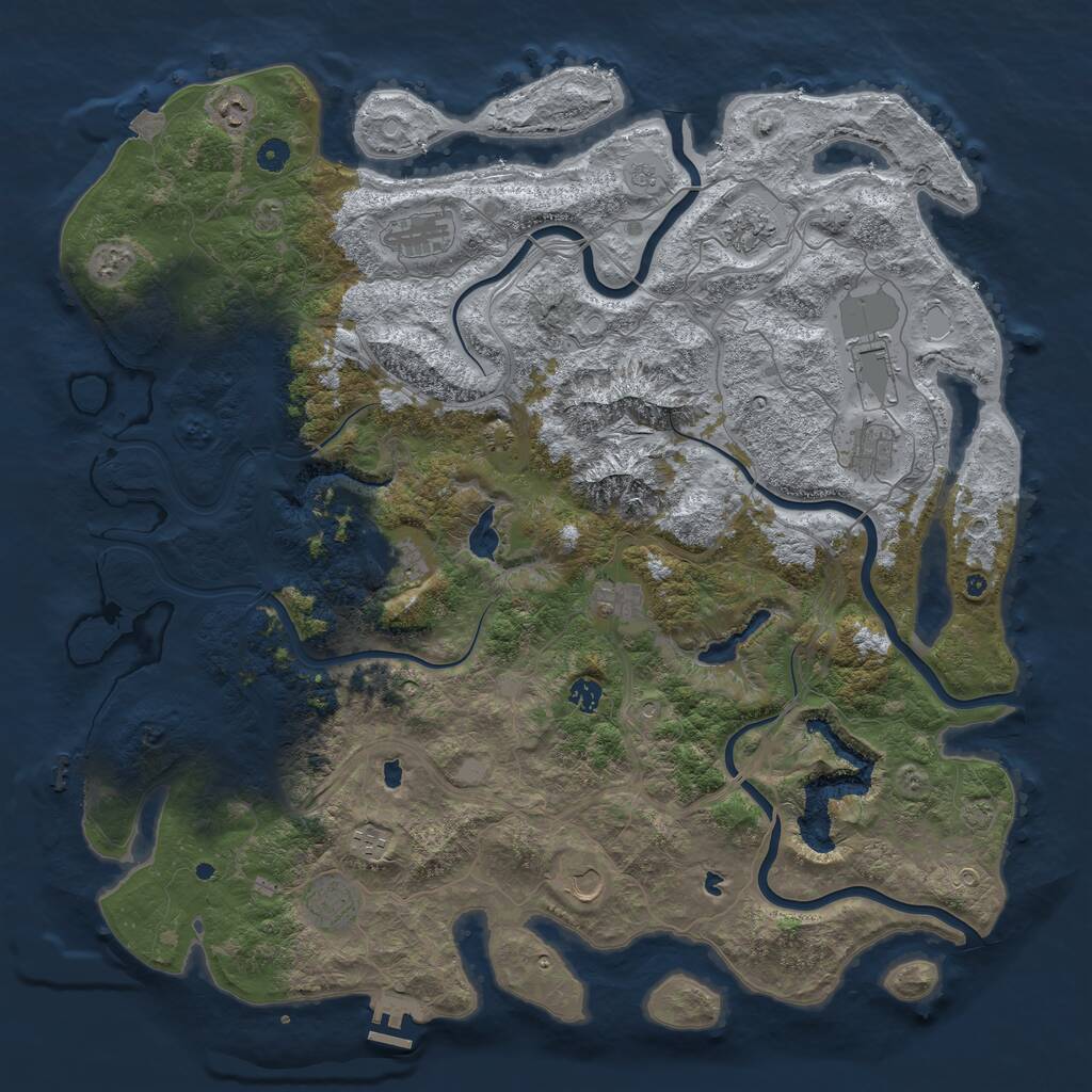 Rust Map: Procedural Map, Size: 5000, Seed: 15457100, 17 Monuments