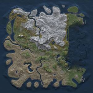 Thumbnail Rust Map: Procedural Map, Size: 5000, Seed: 993697747, 17 Monuments