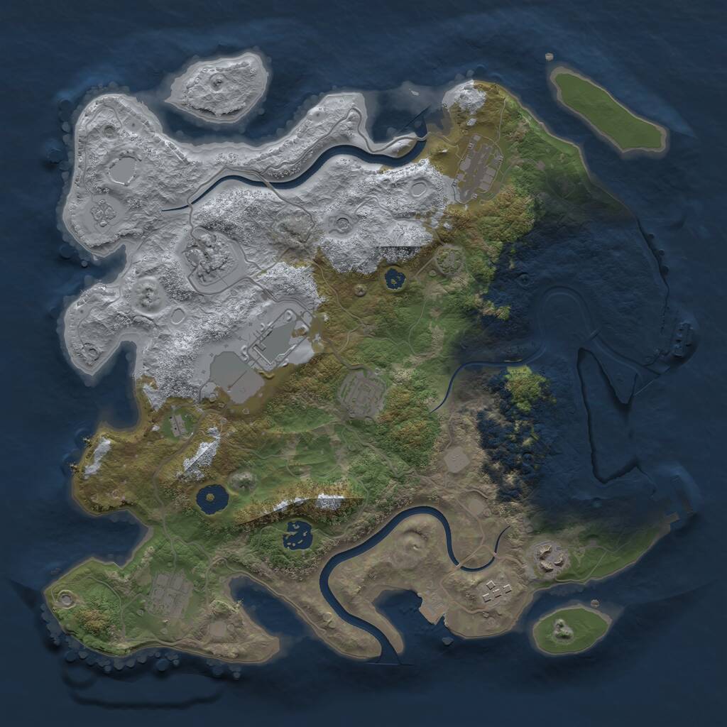 Rust Map: Procedural Map, Size: 3600, Seed: 1549580775, 14 Monuments