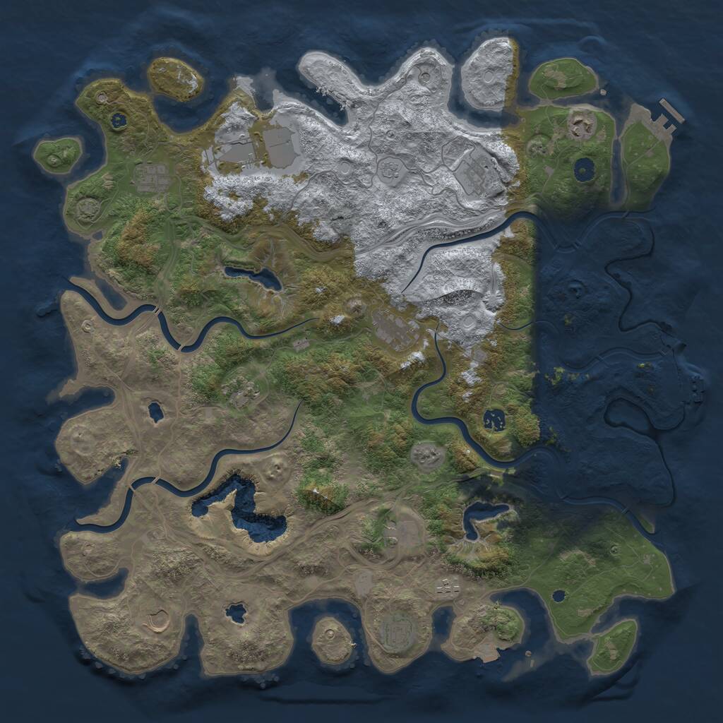 Rust Map: Procedural Map, Size: 4750, Seed: 379390036, 17 Monuments