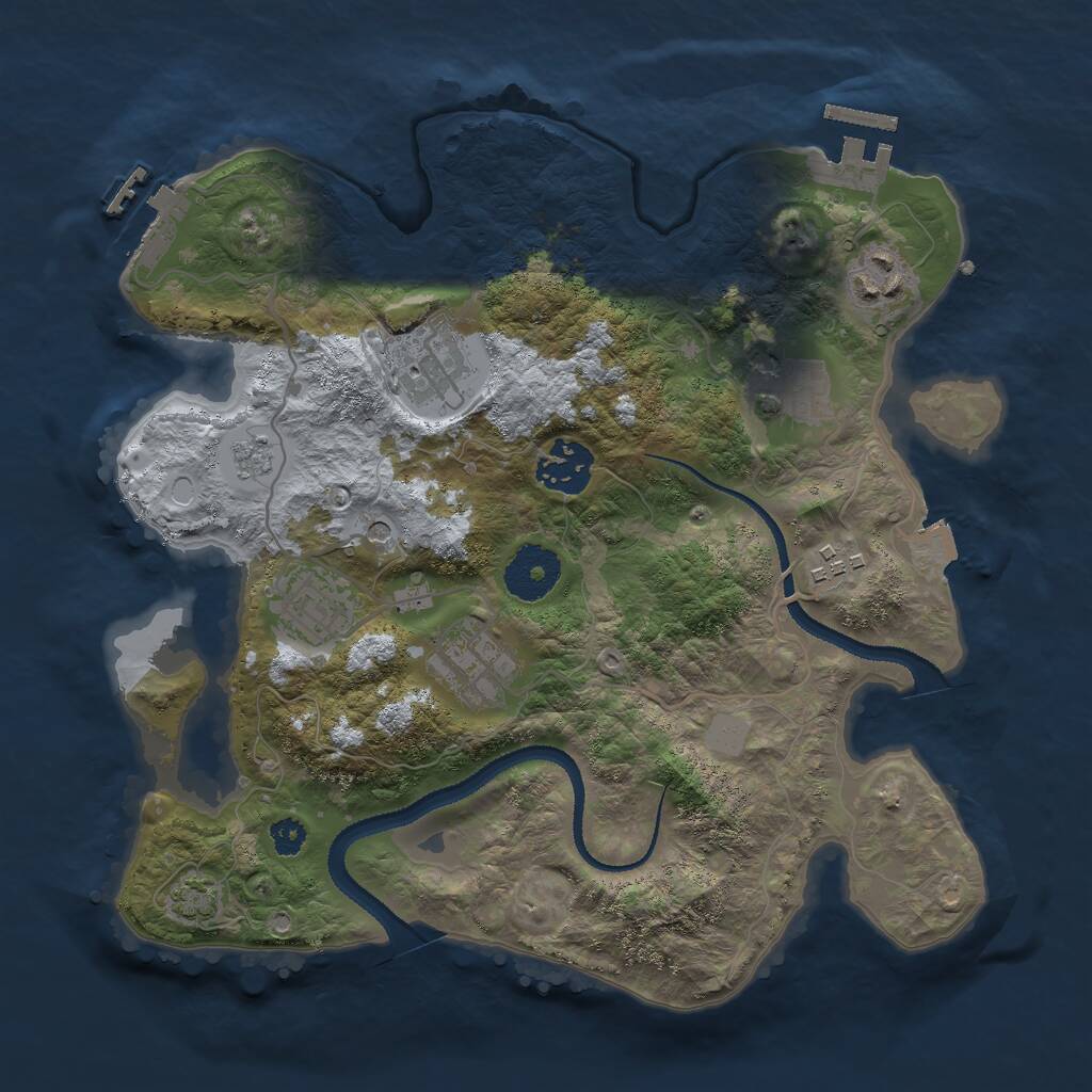 Rust Map: Procedural Map, Size: 3000, Seed: 98762123, 13 Monuments
