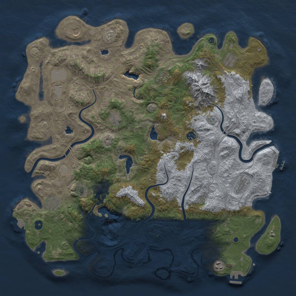 Rust Map: Procedural Map, Size: 5000, Seed: 254785, 17 Monuments