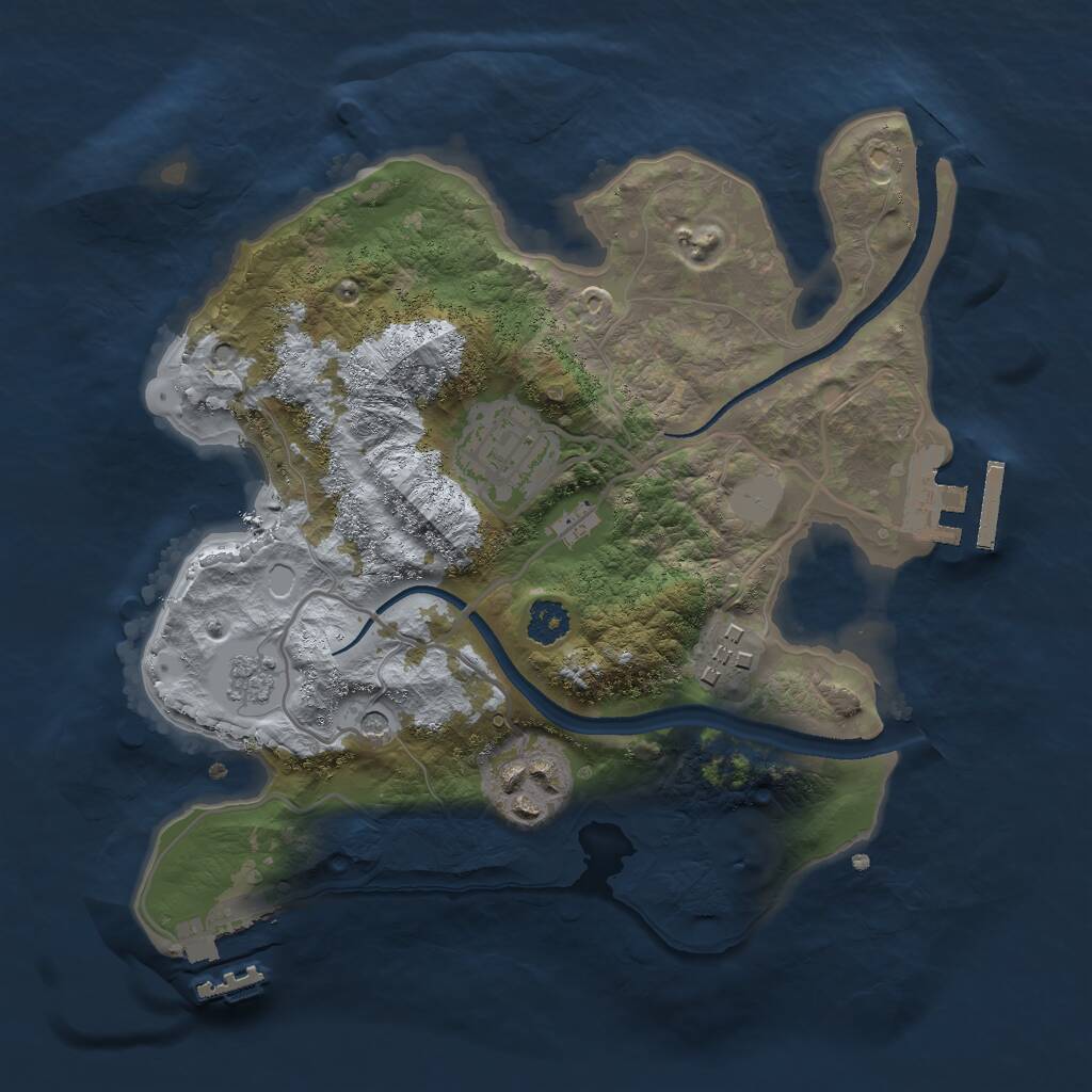 Rust Map: Procedural Map, Size: 2500, Seed: 1636616117, 8 Monuments