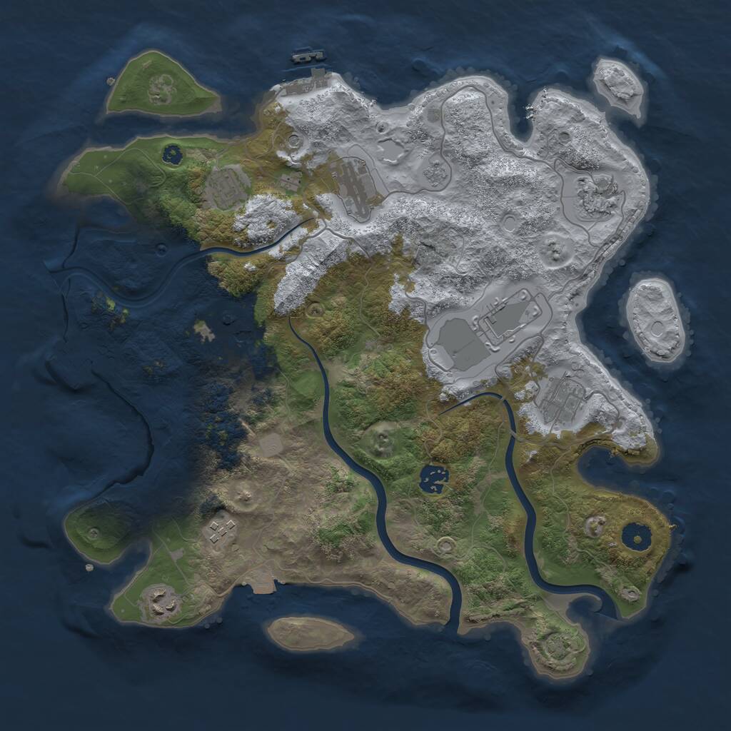 Rust Map: Procedural Map, Size: 3750, Seed: 82852146, 15 Monuments