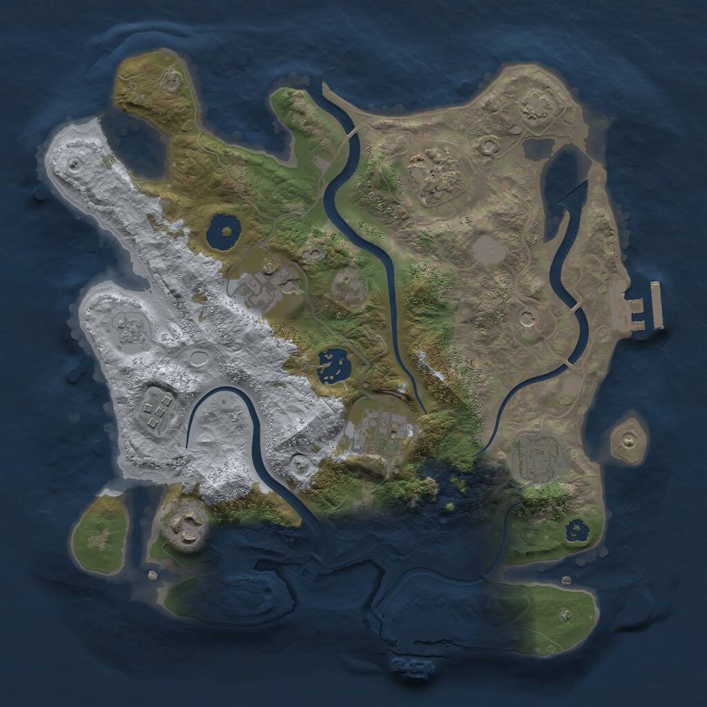 Rust Map: Procedural Map, Size: 3000, Seed: 79447857, 13 Monuments