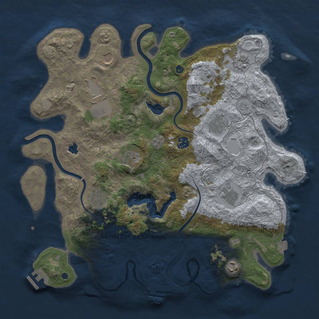 Rust Map: Procedural Map, Size: 4000, Seed: 82971676, 16 Monuments