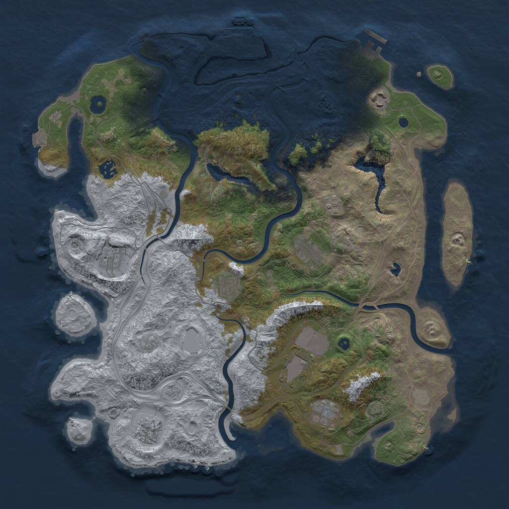 Rust Map: Procedural Map, Size: 4250, Seed: 250437482, 15 Monuments