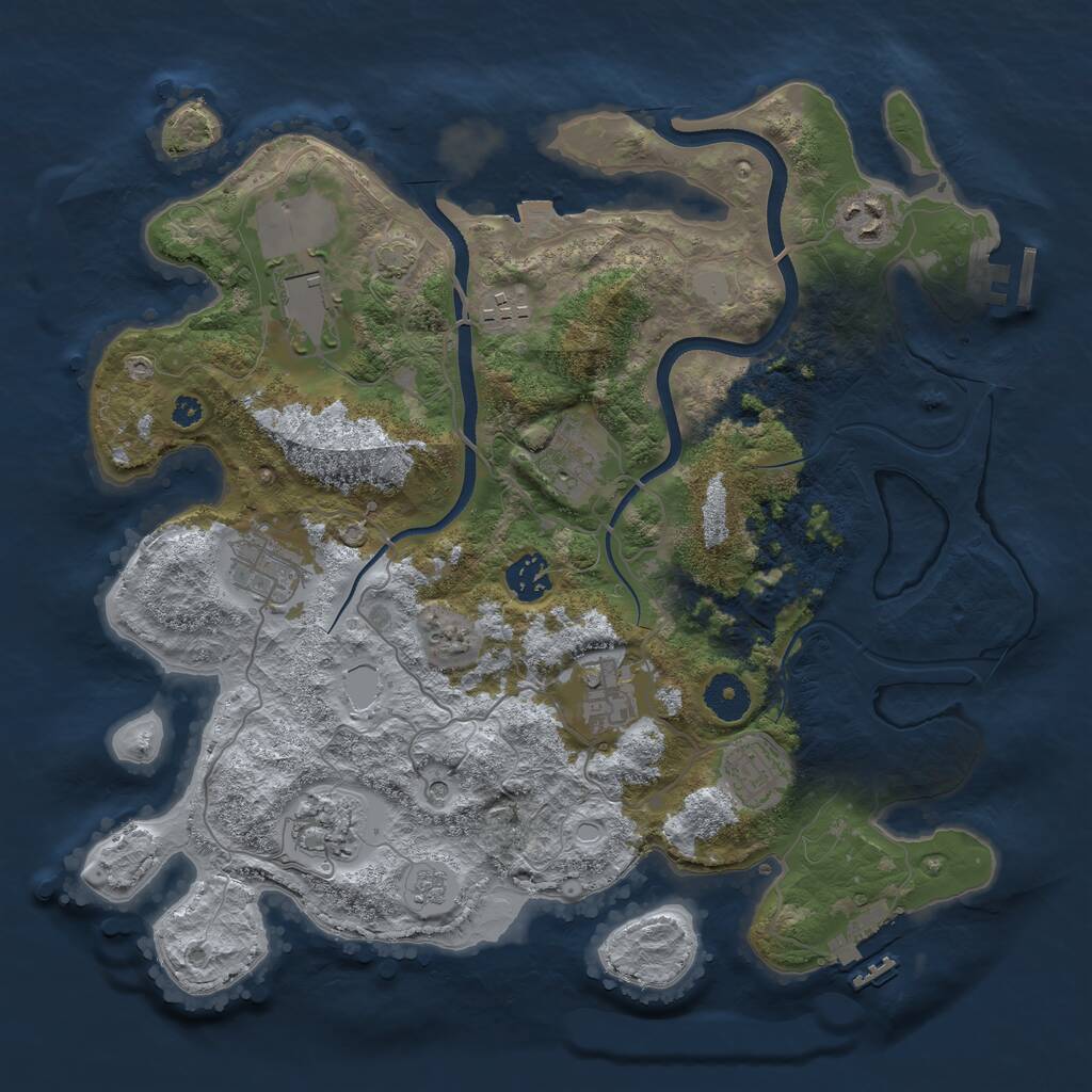 Rust Map: Procedural Map, Size: 3600, Seed: 312943, 15 Monuments