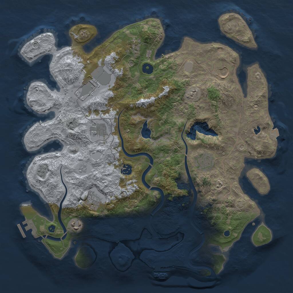 Rust Map: Procedural Map, Size: 4000, Seed: 7748, 15 Monuments