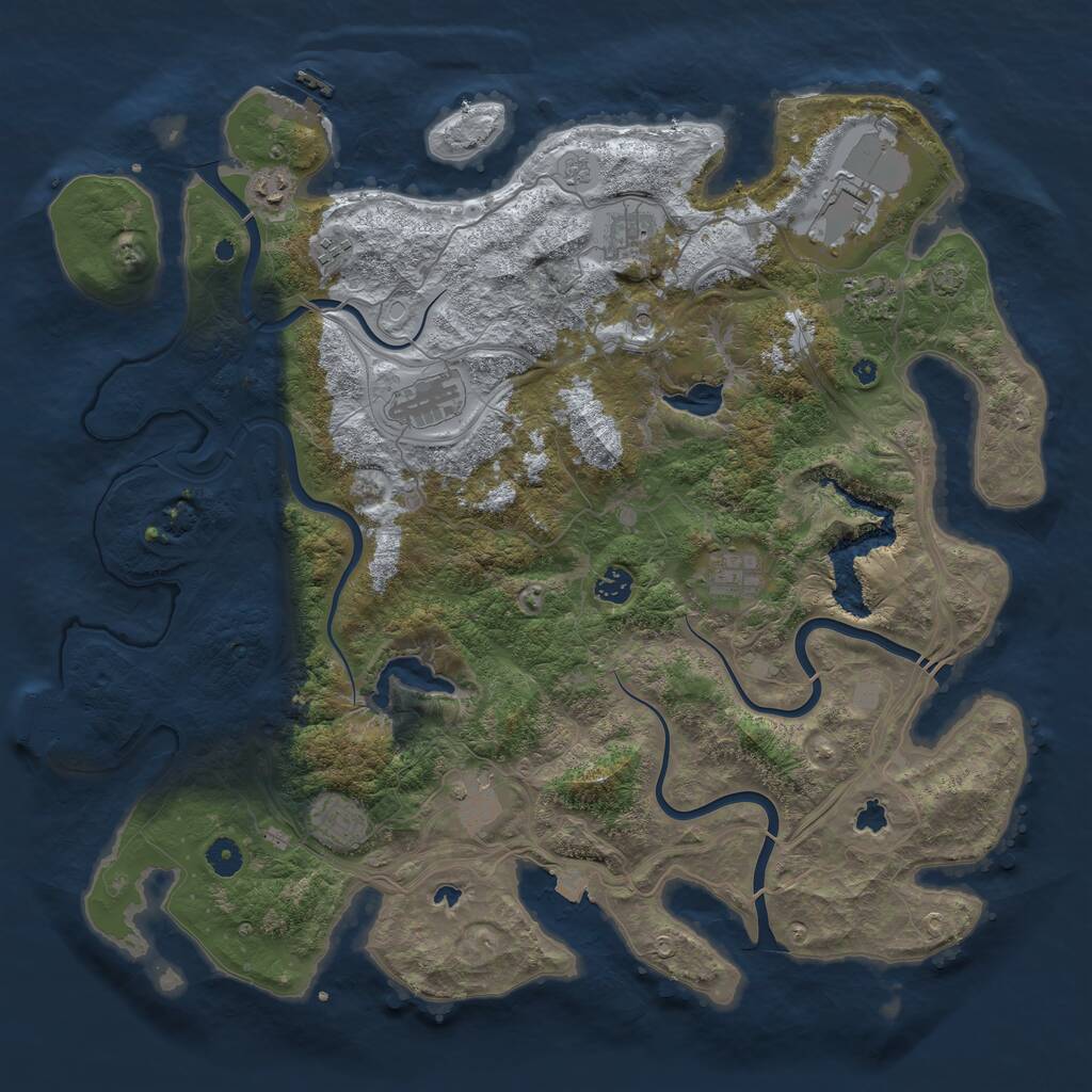 Rust Map: Procedural Map, Size: 4500, Seed: 559966326, 16 Monuments