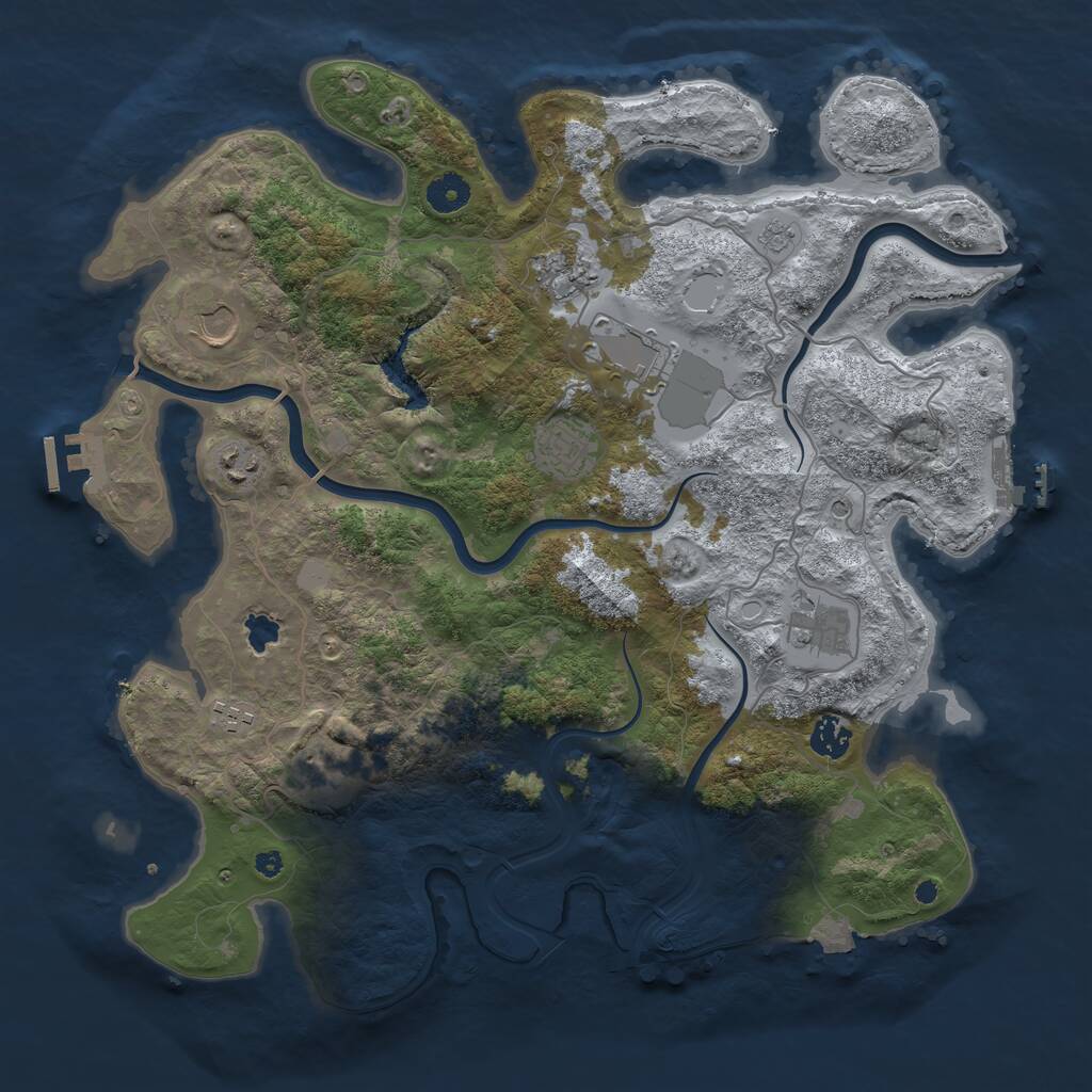Rust Map: Procedural Map, Size: 4000, Seed: 2122756487, 15 Monuments