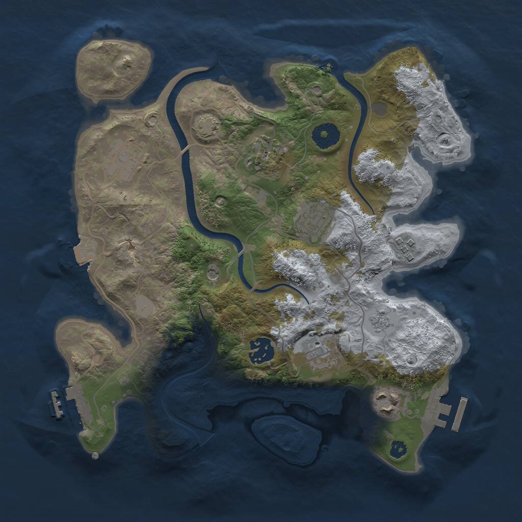 Rust Map: Procedural Map, Size: 3000, Seed: 38237, 13 Monuments