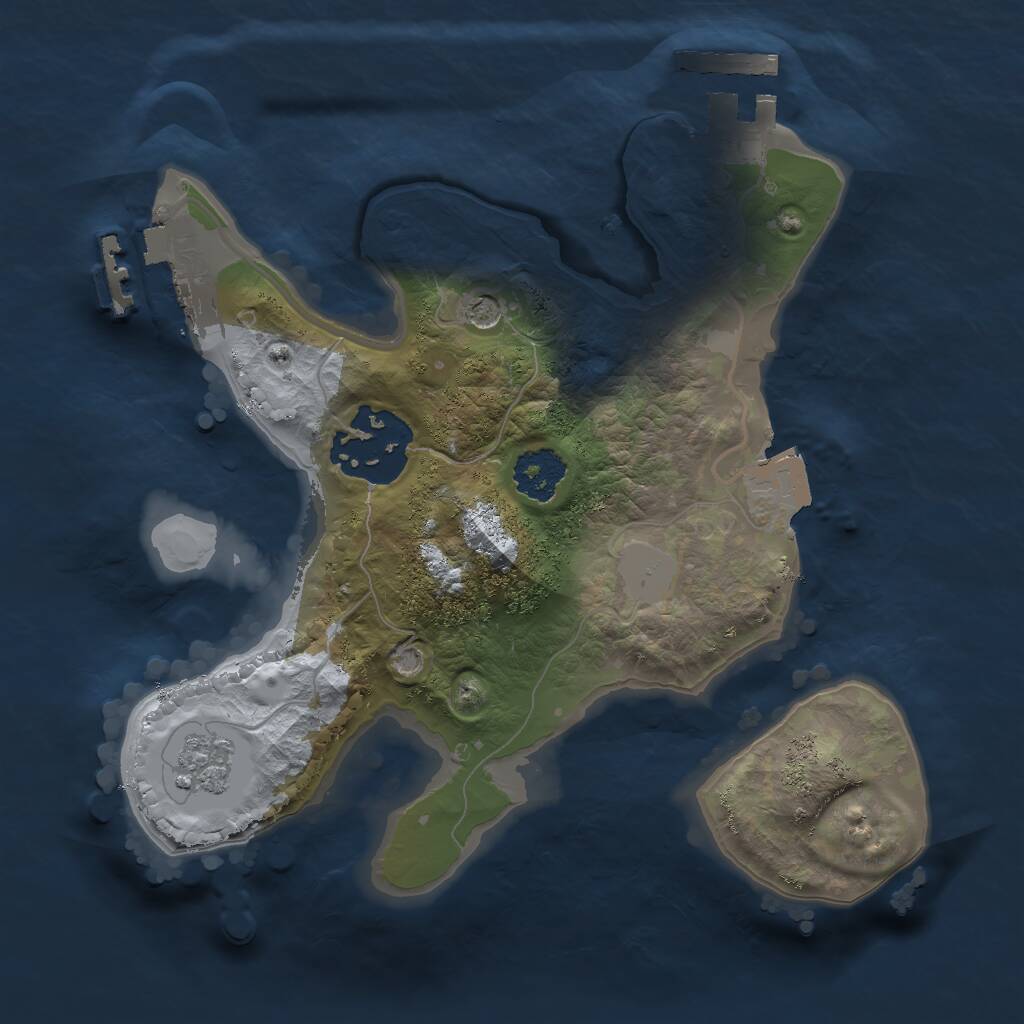 Rust Map: Procedural Map, Size: 2000, Seed: 865041345, 6 Monuments