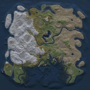 Thumbnail Rust Map: Procedural Map, Size: 4500, Seed: 2120837909, 16 Monuments