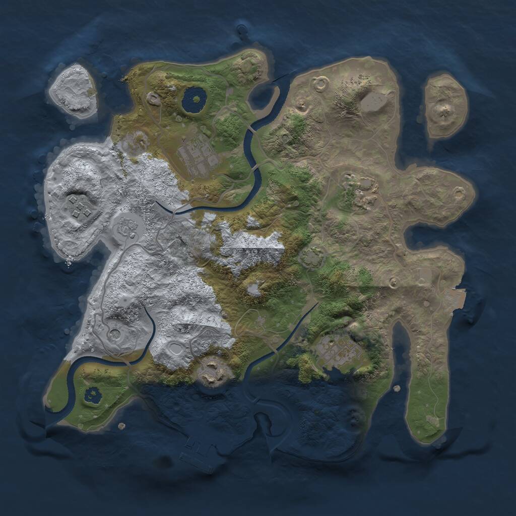 Rust Map: Procedural Map, Size: 3000, Seed: 744281444, 10 Monuments